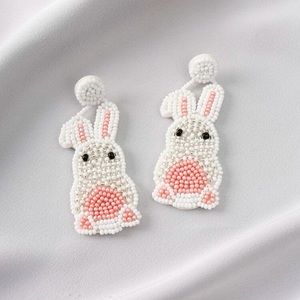 Beaded Easter Bunny Earrings